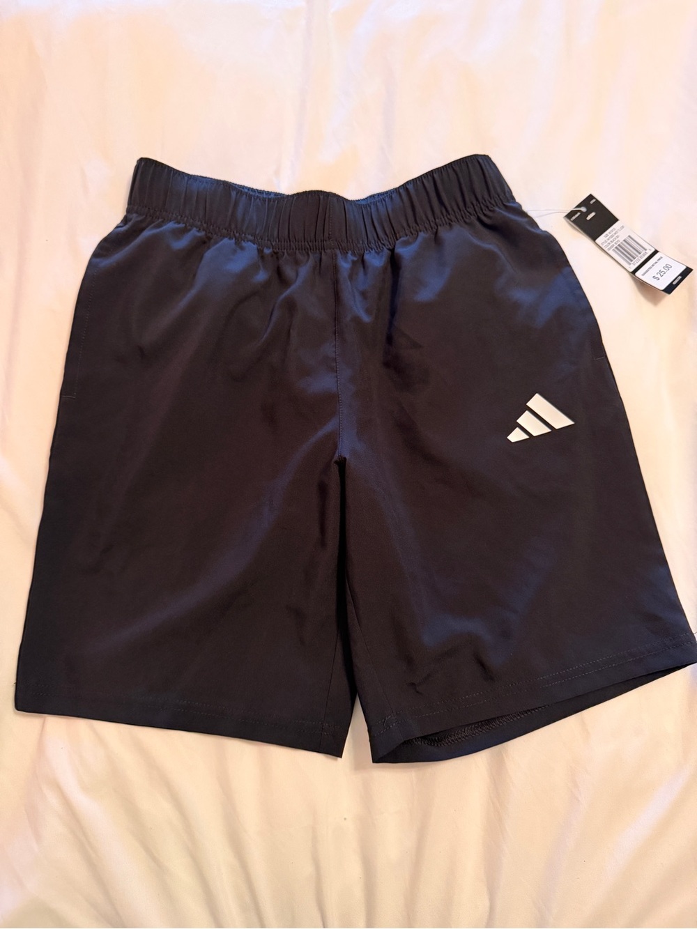 Adidas Boys Black Athletic Shorts Size Medium NWT